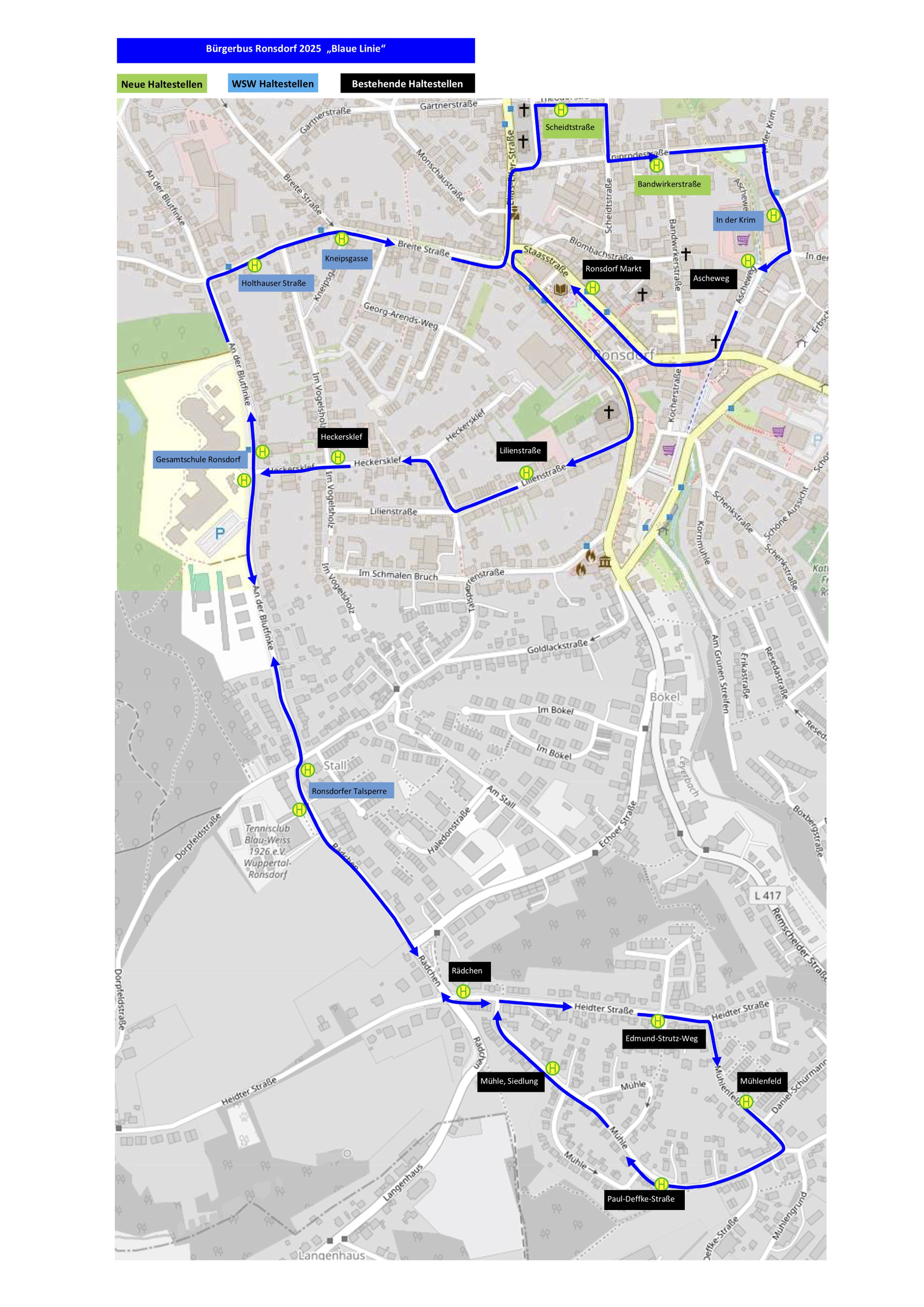 Neue Fahrstrecke Blau